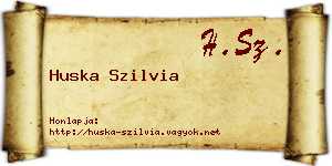 Huska Szilvia névjegykártya